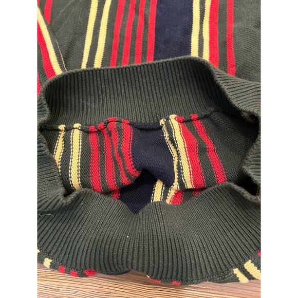 Vtg Saddlebread Stripes Pullover Crewneck Sweater Mens Sz Large 80's Grandpacore - Picture 4 of 11